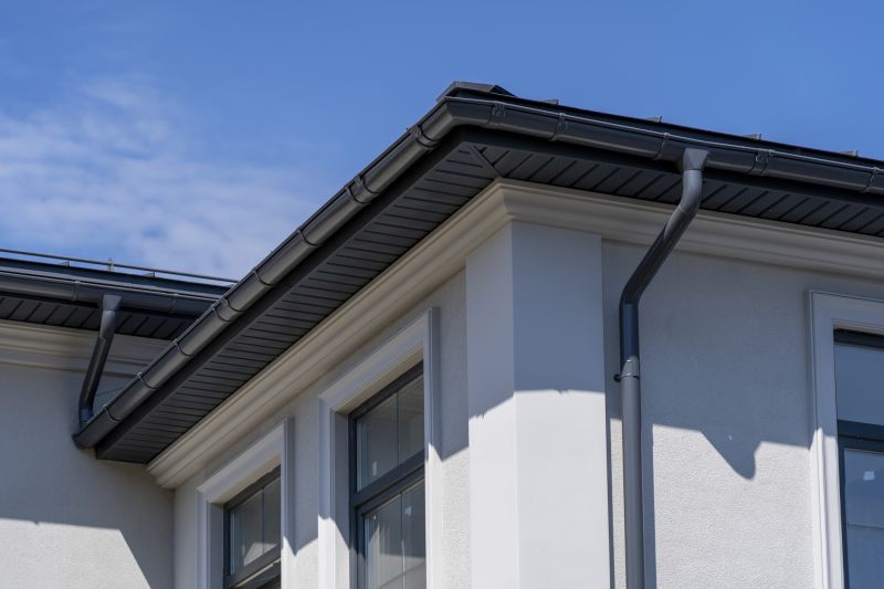 Gutter system being installed on a home